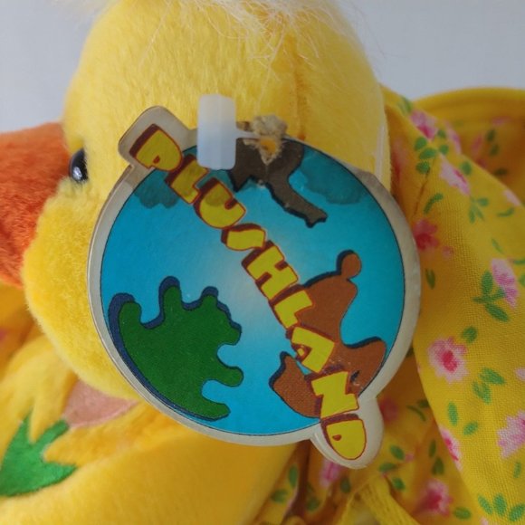 Vintage Plushland Duckling/Chick In Zippered Easter Egg Plush 8" Stuffed Animal - Picture 8 of 9